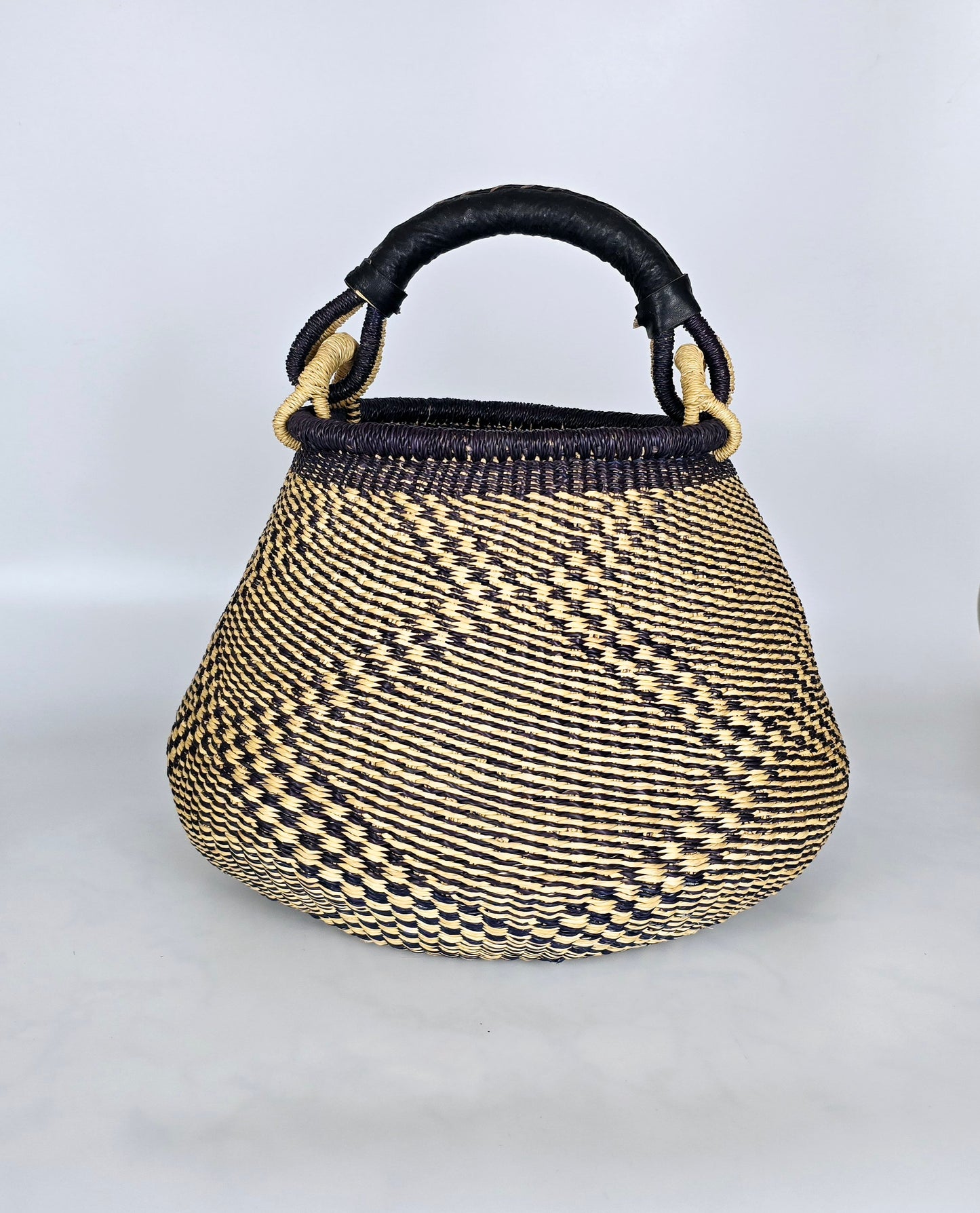Black, Natural Brown Pot Storage Basket