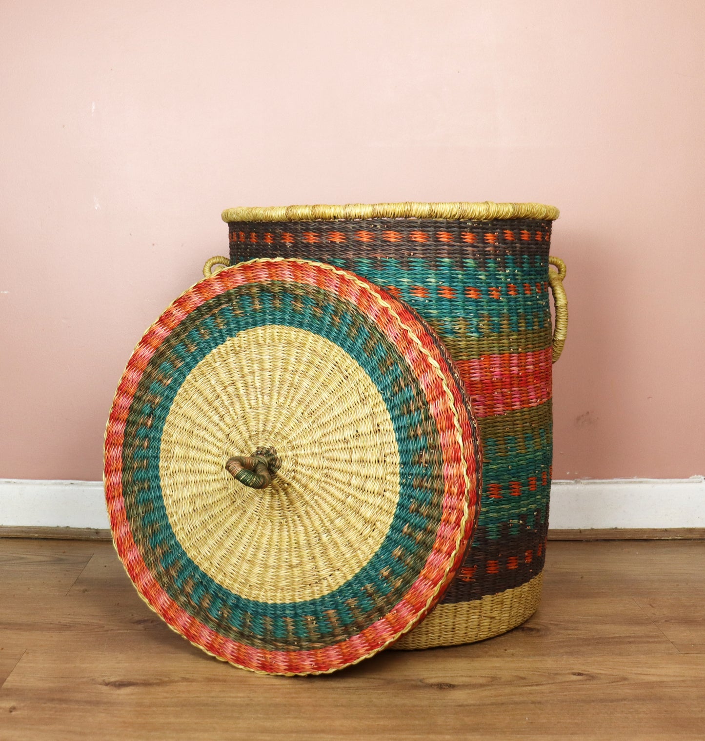 Laundry Log Basket with Lid