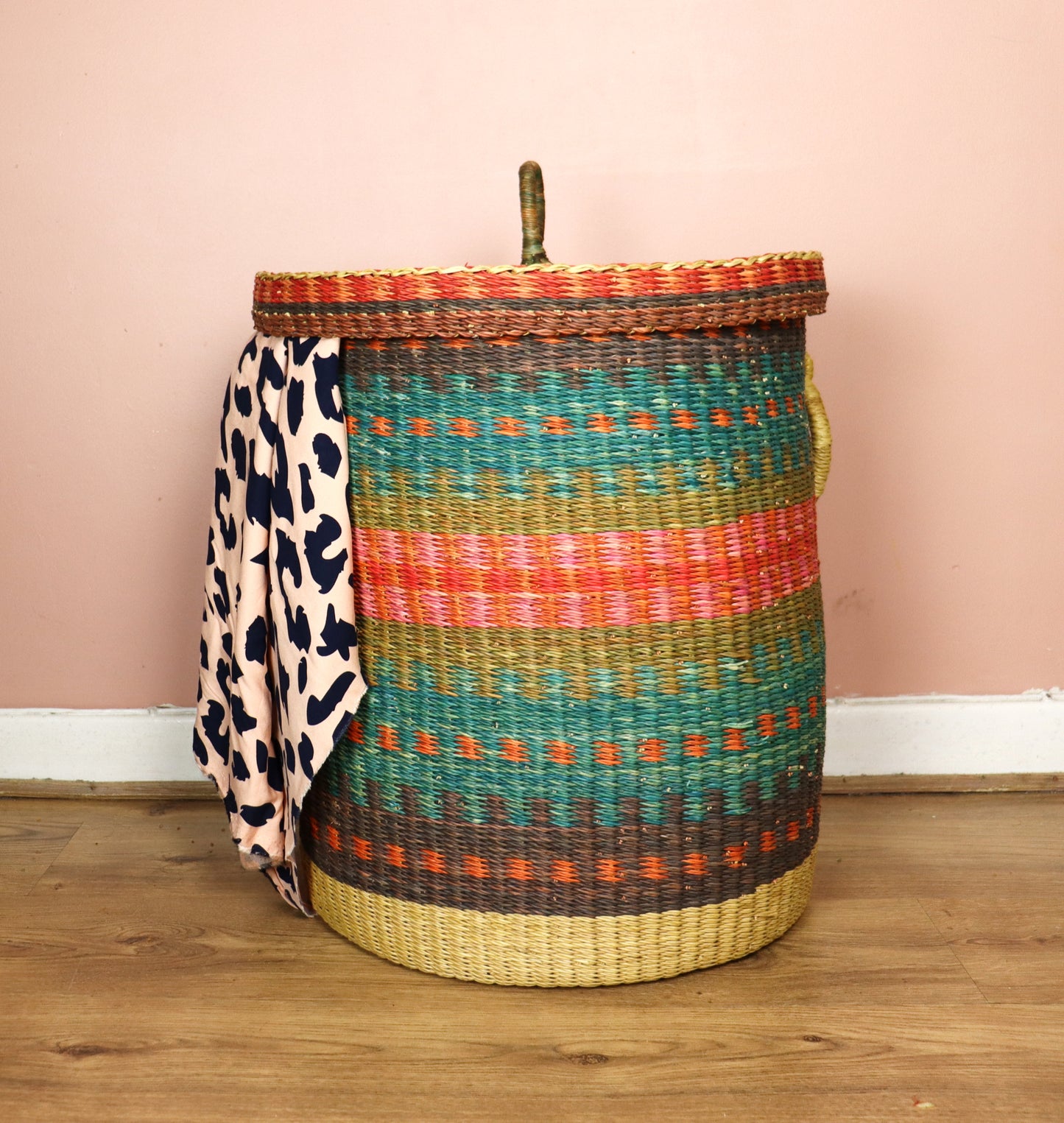 Laundry Log Basket with Lid