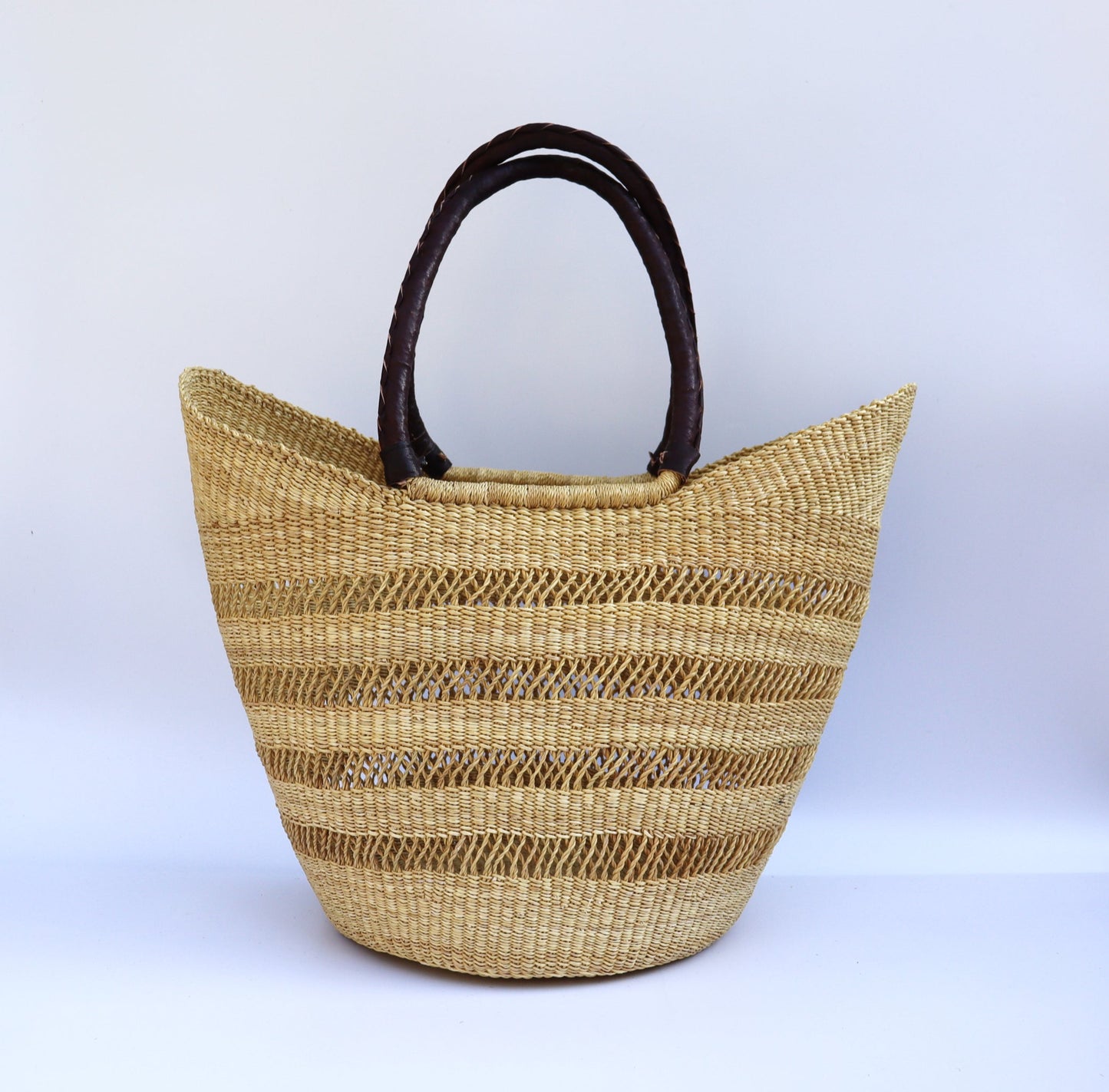 Natural Brown net Open Weave Bolga Tote Bag