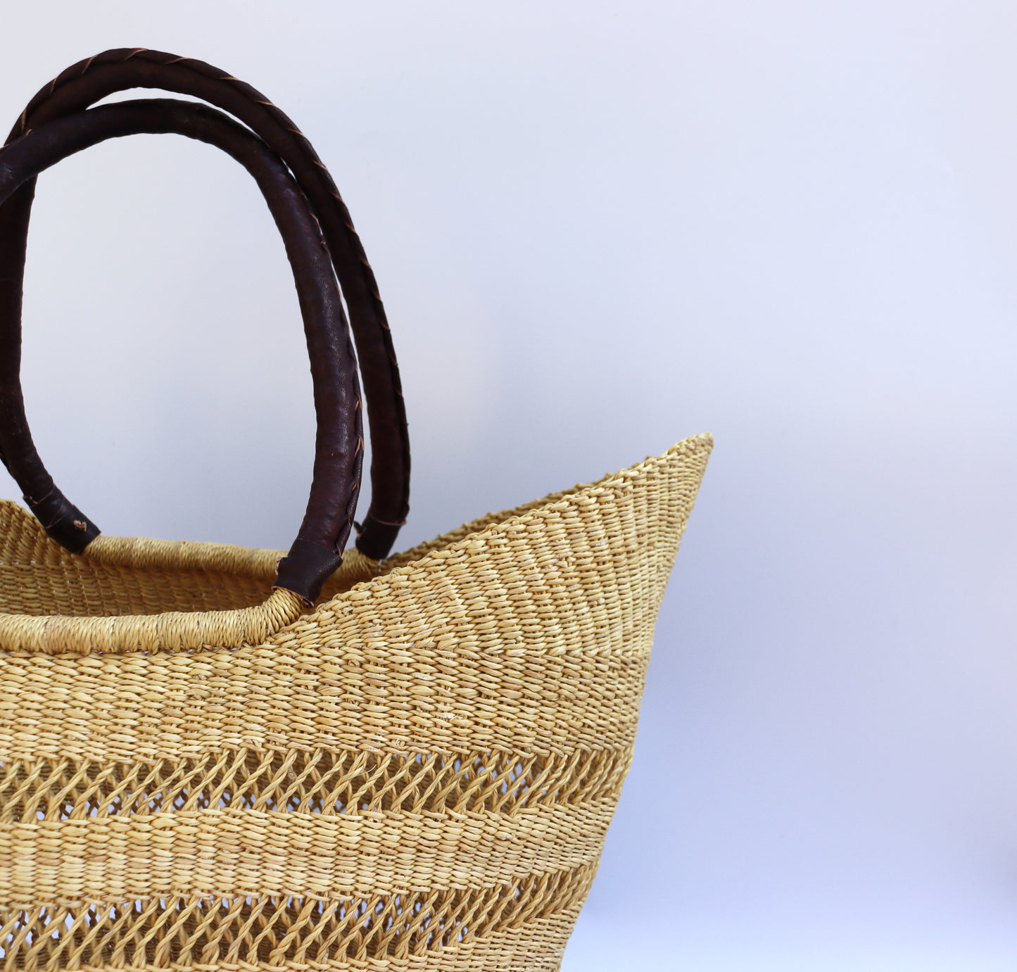 Natural Brown net Open Weave Bolga Tote Bag