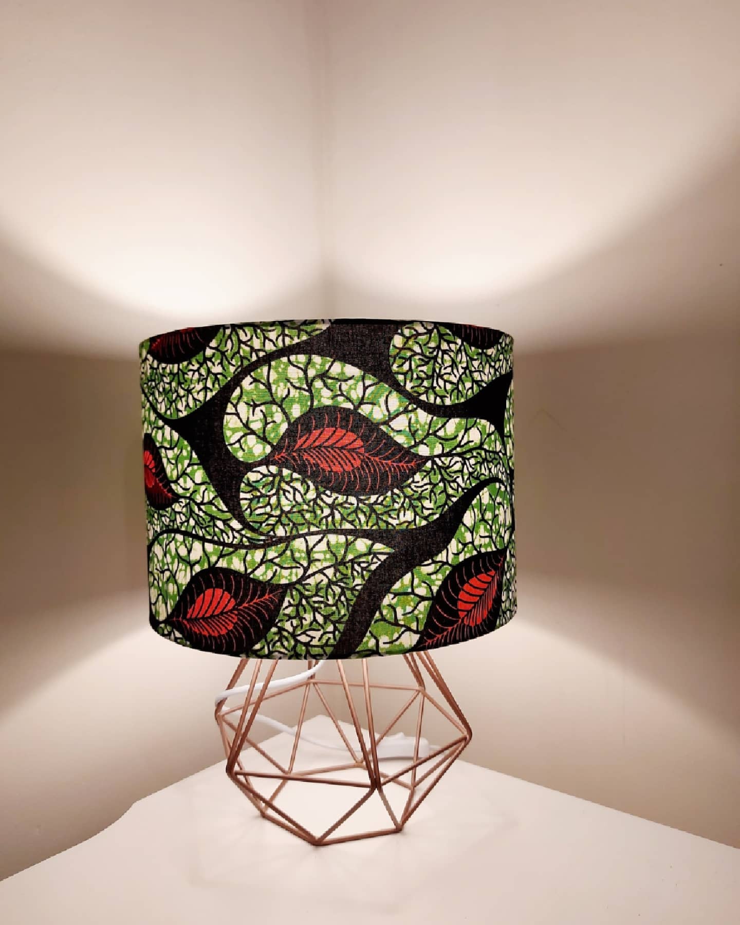Red leaves Tree Ankara Print Lampshade